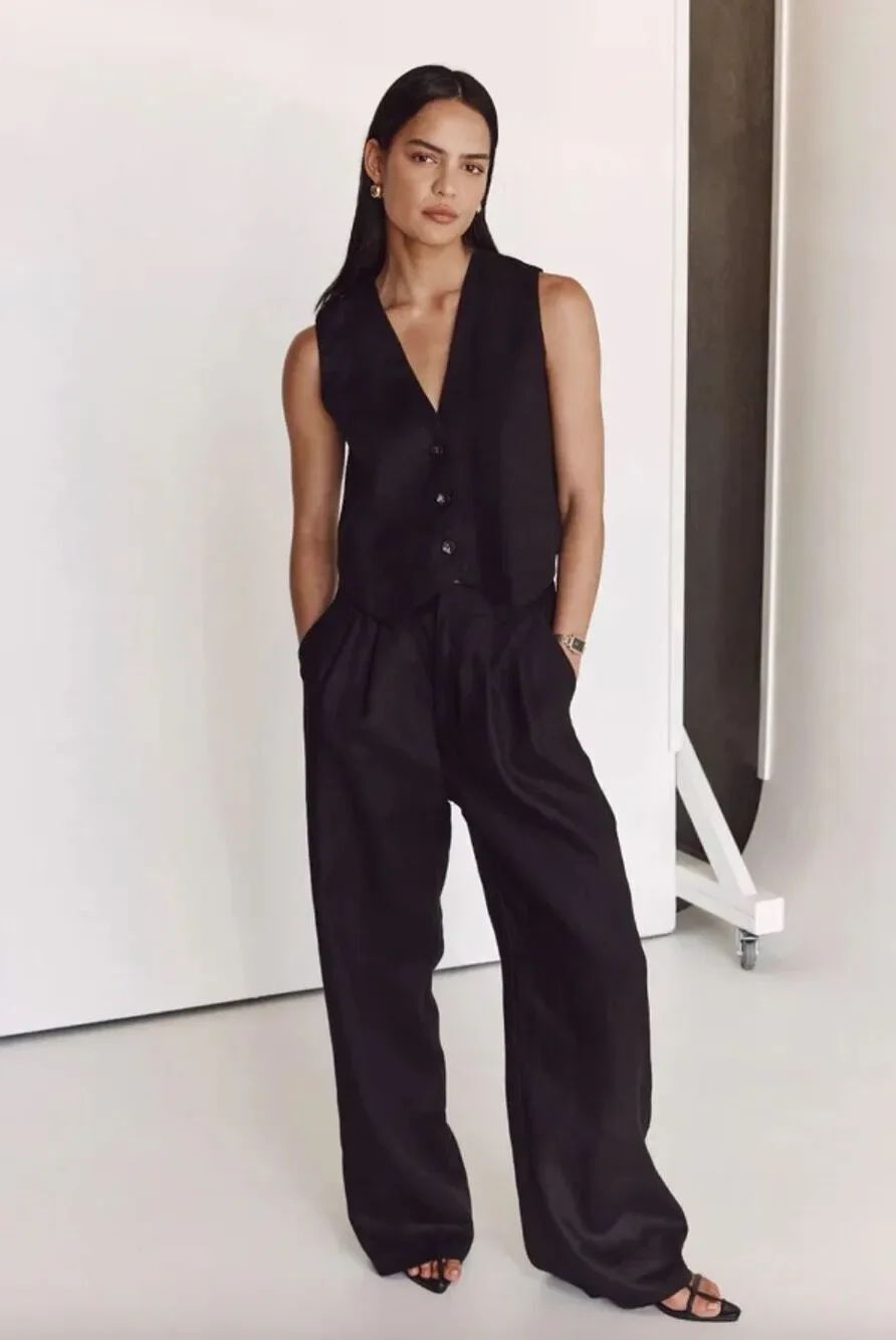 ✨DISSH Norah Linen Blend Black Sz 2 Pants✨